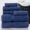 Hastings Home Hastings Home 100 Percent Cotton Hotel 6 Piece Towel Set - Navy 481347XQF - alternate 1